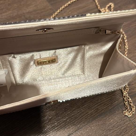 Aldo Tricolour Rhinestone Clutch with Crossbody Chain - Picture 4 of 4